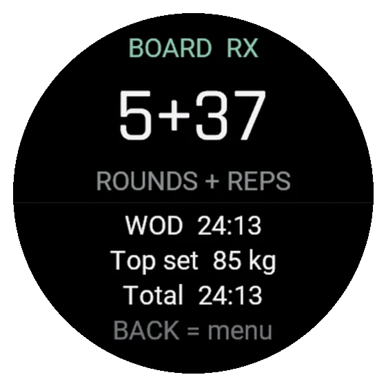Score on the watch